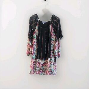 Truly Me by Sara Sara GIRLS size 16 floral dress, wedding, party black/floral